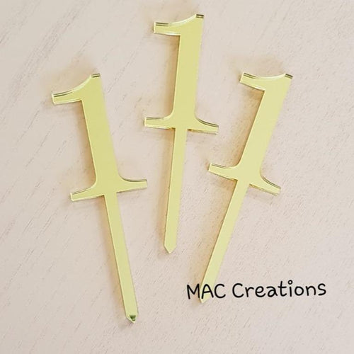 Number Cupcake Toppers - ANY AGE - set of 6 - MAC Creations Laser Co.