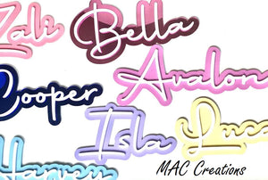 3D Double Layer Name Cut-Out - 18 FONT CHOICES