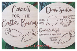 Double Sided Christmas/Easter Snack Plate - Round - MAC Creations Laser Co.