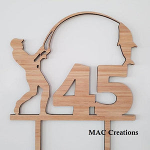 Fisherman Cake Topper - Any Age - MAC Creations Laser Co.