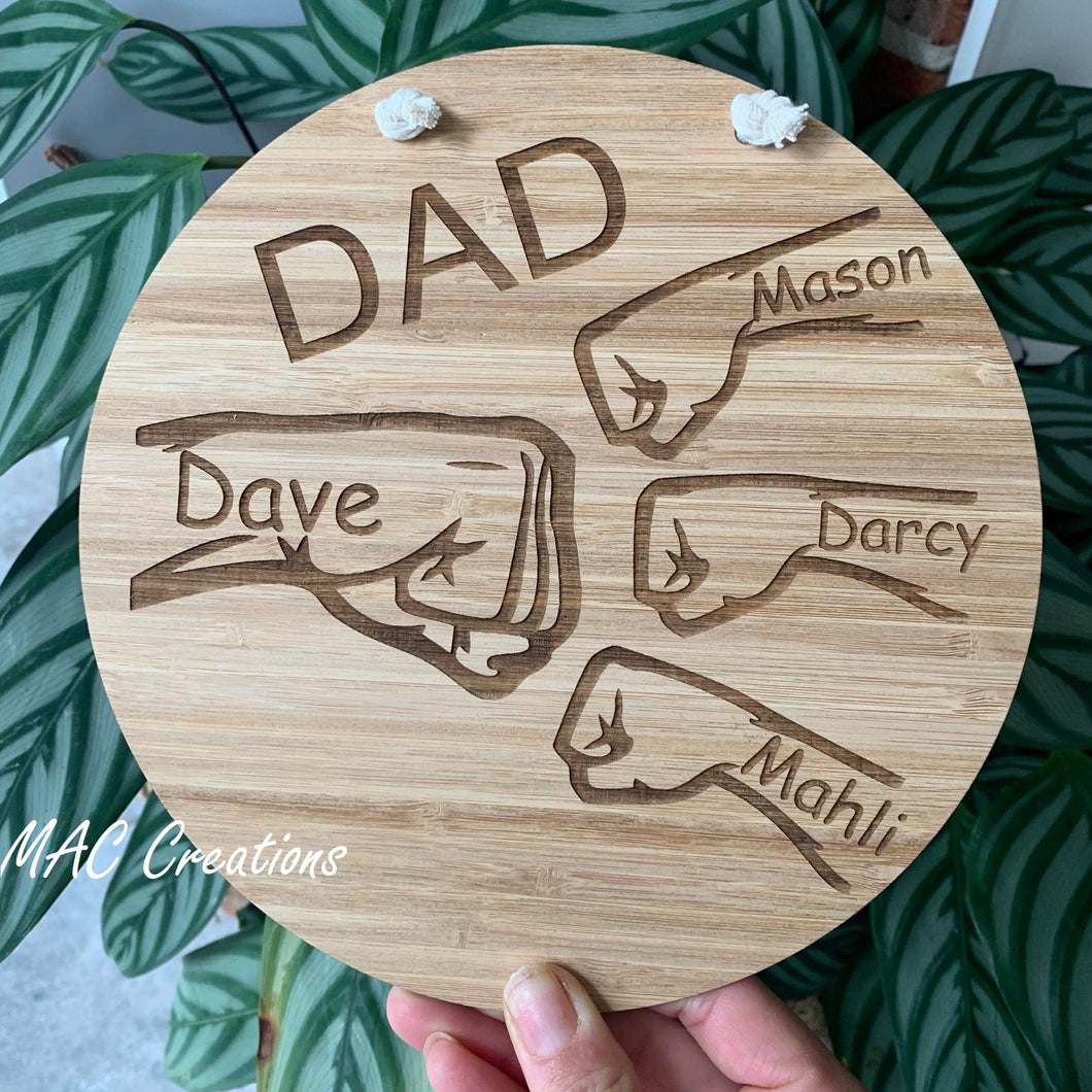 Family Fist Bump - Wall Plaque