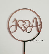 Load image into Gallery viewer, Initials Circle Cake Topper