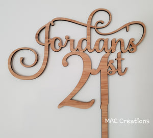 Name and Age Cake Topper