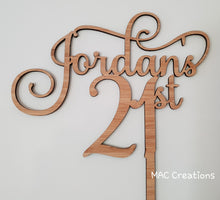 Load image into Gallery viewer, Swirly &#39;Name&#39;s Age&#39; - Cake Topper