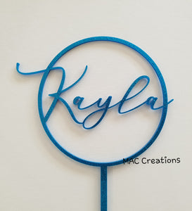 Name Circle Cake Topper