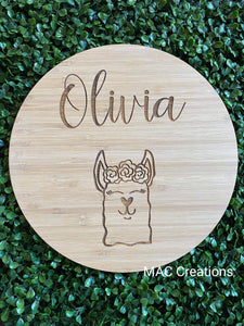 Llama Name Plaque