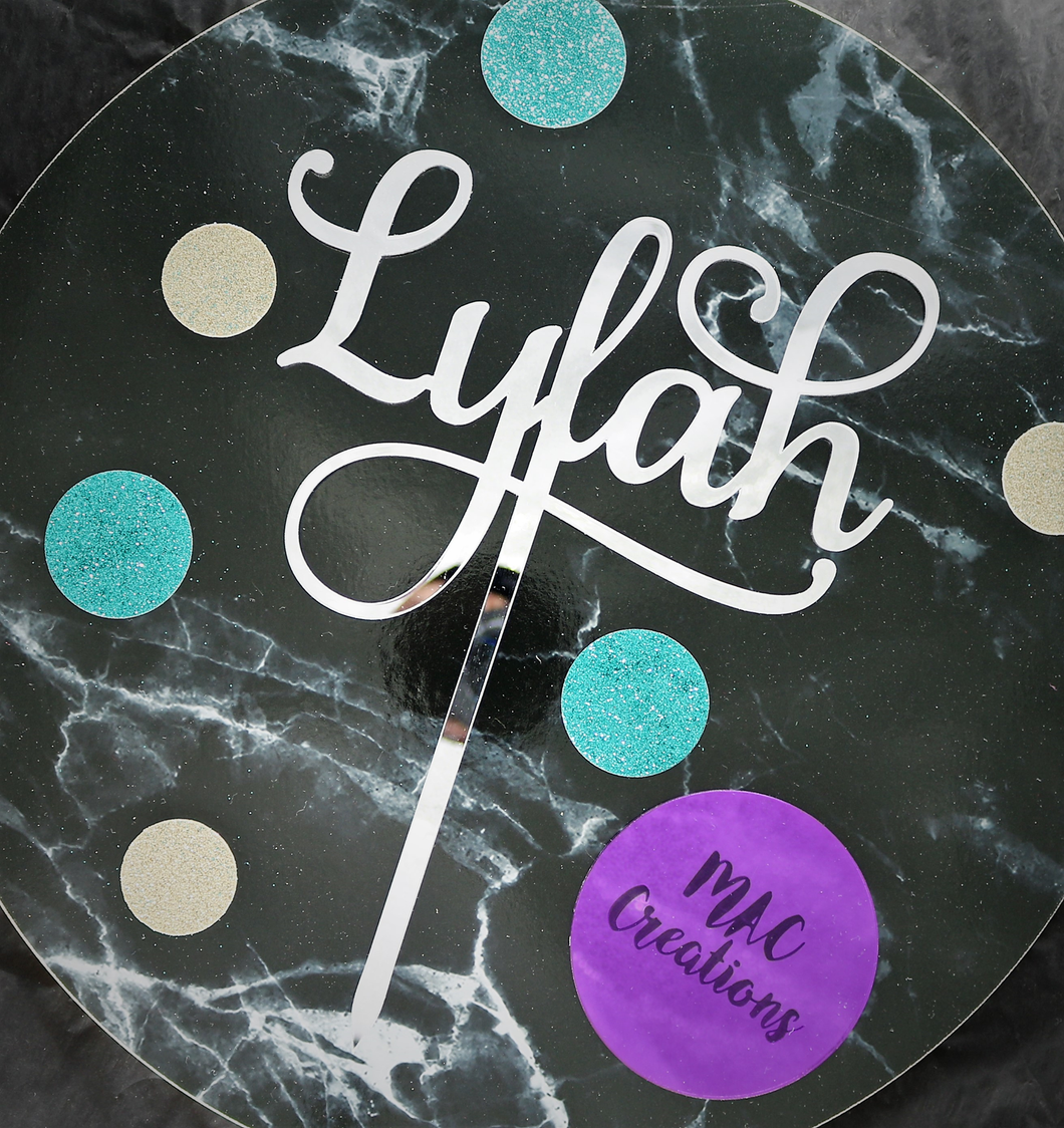 Swirly Name - Cake Topper