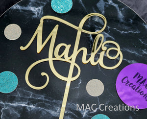 Swirly Name - Cake Topper