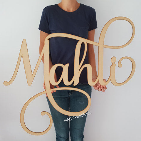 MDF laser Cut Name - RAW/Unpainted - 18 FONT CHOICES!
