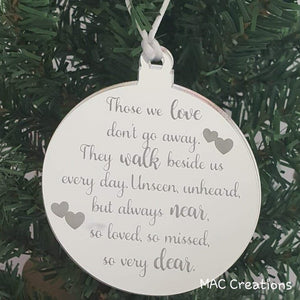 Memorial Ornament - Those we love... - MAC Creations Laser Co.