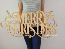 Load image into Gallery viewer, Merry Christmas Sign with Reindeer