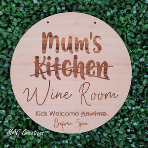 Mum's Wine Room - Wall Plaque