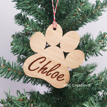 Load image into Gallery viewer, Personalised Pet Ornament - Paw - MAC Creations Laser Co.