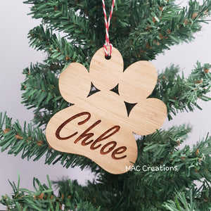 Personalised Pet Ornament - Paw - MAC Creations Laser Co.