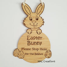 Load image into Gallery viewer, Easter Bunny Please Stop Here Sign - MAC Creations Laser Co.