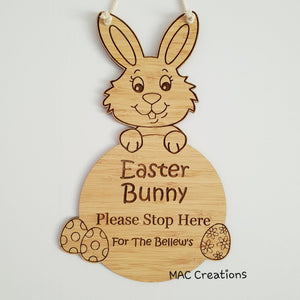Easter Bunny Please Stop Here Sign - MAC Creations Laser Co.