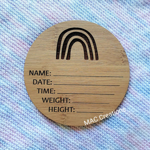 Rainbow Birth Details Plaque - MAC Creations Laser Co.