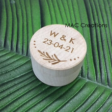 Load image into Gallery viewer, Engraved Wooden Ring Box