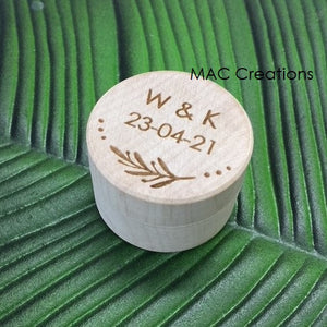 Engraved Wooden Ring Box