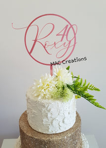 Name and Age Circle Cake Topper