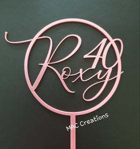 Name Circle Cake Topper