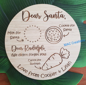 Santa Treat Plate - Round - MAC Creations Laser Co.