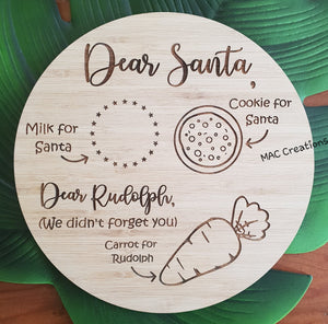 Santa Treat Plate - Round - MAC Creations Laser Co.