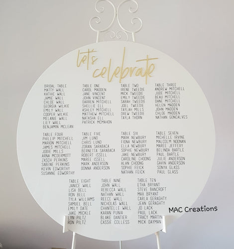 Wedding Seating Chart - MAC Creations Laser Co.