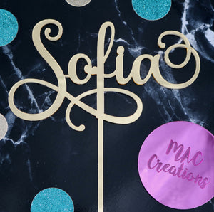 Swirly Name - Cake Topper