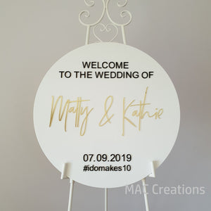 Round Welcome Sign with 3D text - MAC Creations Laser Co.