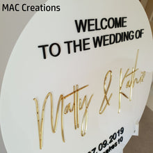 Load image into Gallery viewer, Round Welcome Sign with 3D text - MAC Creations Laser Co.