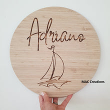 Load image into Gallery viewer, Sailing Boat - Name Plaque - MAC Creations Laser Co.