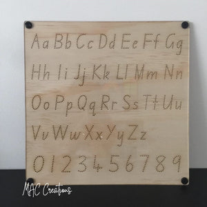 Alphabet + Number Tracing Board - MAC Creations Laser Co.