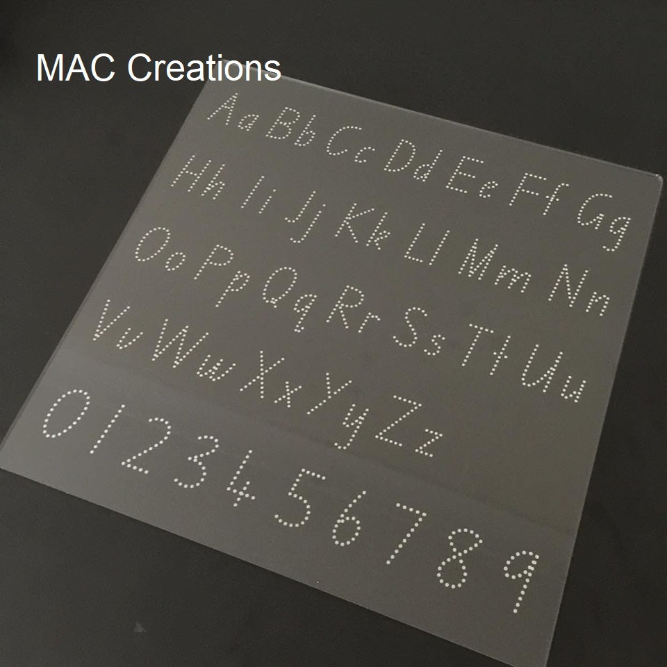 Clear Alphabet + Number Tracing Board - MAC Creations Laser Co.