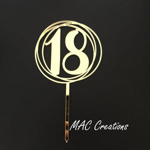 Age in Rings Cake Topper