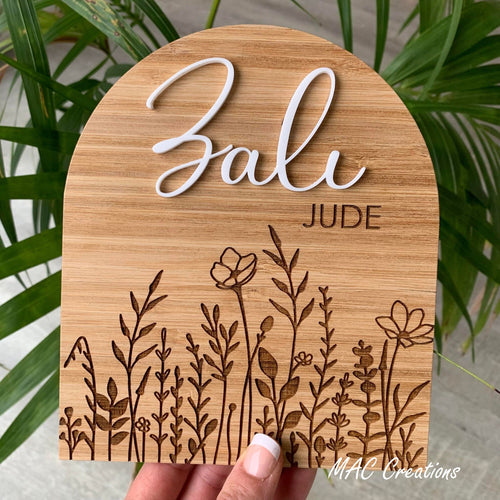 Arch Wildflower Name Plaque