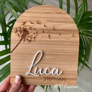 Arch Dandelion Name Plaque