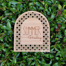 Load image into Gallery viewer, Rattan Arch Baby Name Plaque