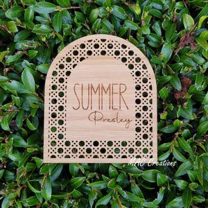 Rattan Arch Baby Name Plaque