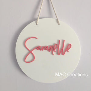 Double-Layered Acrylic Name Plaque - MAC Creations Laser Co.