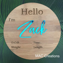 Load image into Gallery viewer, Personalised Birth Details Plaque - MAC Creations Laser Co.