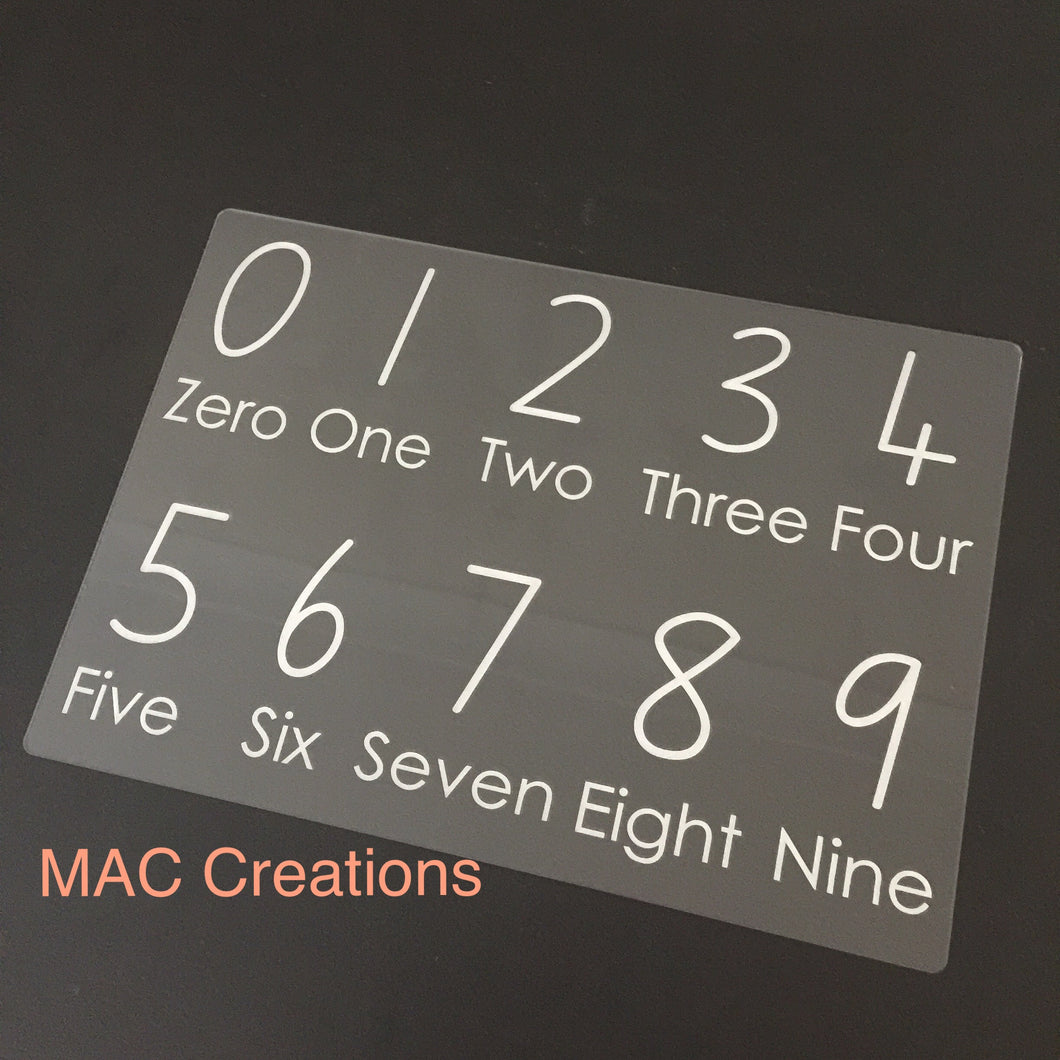 A4 Number Tracing Board - MAC Creations Laser Co.