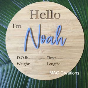 Personalised Birth Details Plaque - MAC Creations Laser Co.