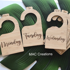 Days of the Week Wardrobe Dividers - MAC Creations Laser Co.