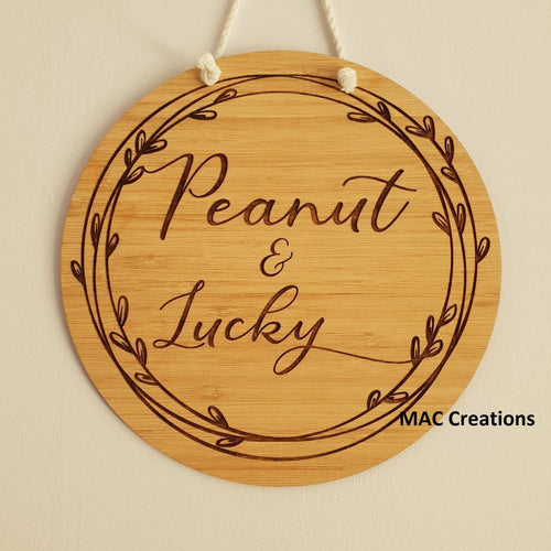 Vine Wreath - Name Plaque - Name Sign - MAC Creations Laser Co.
