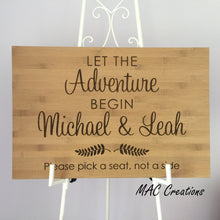 Load image into Gallery viewer, Let the Adventure Begin Wedding Welcome Sign
