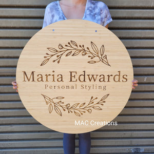 Wooden Business Flat Lay Disc or Mega Sign