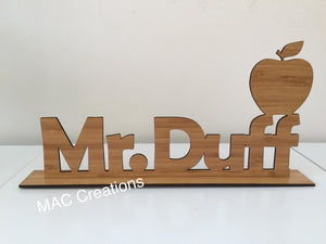 Apple Teacher Desk Sign