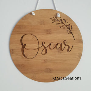 Name Plaque with Small Branch - MAC Creations Laser Co.