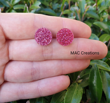 Load image into Gallery viewer, Pink Glitter Stud Earrings